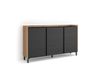 Buffet effet bois noir et chêne 156x35x91cm avec pieds