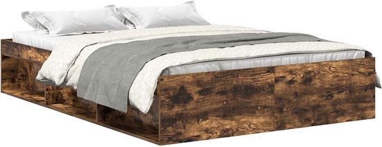vidaXL Bedframe - Gerookt Eikenkleurig - 135x190 cm - Double