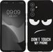 kwmobile Samsung Galaxy A54 5G Hoesje - Wit/Zwart TPU Backcover - Don't Touch My Phone Design