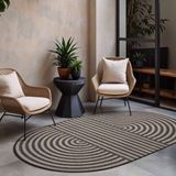 Ted Baker Haringey tapis d'extérieur ovale Woodfield Noir/Blanc - 160 x 230 cm
