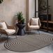 Ted Baker Haringey tapis d'extérieur ovale Woodfield Noir/Blanc - 160 x 230 cm