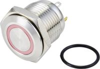 TRU COMPONENTS TC-10090912 GQ16F-10E/J/R/24V/S Vandalismebestendige druktoets 48 V/DC 2 A 1x uit/(aan) Moment Rood IP65