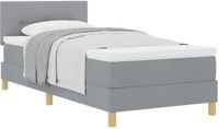 vidaXL Boxspring bed met kussen Lichtgrijs 90 x 190 cm Stof