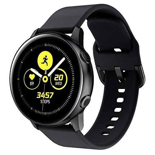 ACTECH Armband voor Samsung Galaxy Watch Active/Active 2/Galaxy Watch 42 mm/Watch 3 41 mm/Huawei Watch 2/GT2 42 mm/Forerunner 245/245M/645/Vivoactive 3 armband, 20 mm silicone, Blanco Y Gris