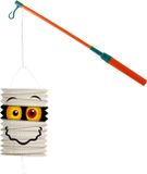 Merkloos Lampionstokje 40 cm - met mummie lampion - wit - H22 cm - Sint Maarten