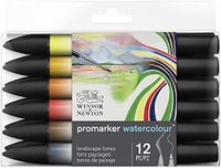 Winsor & Newton ProMarker Aquarelmarker - 12 kleuren set landschapskleuren