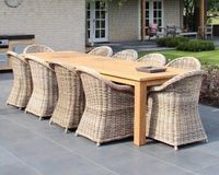 AVH-Outdoor Tuinmeubelen Old Java dining tuinset 320x110xH77,5 cm 11 delig teak rotan
