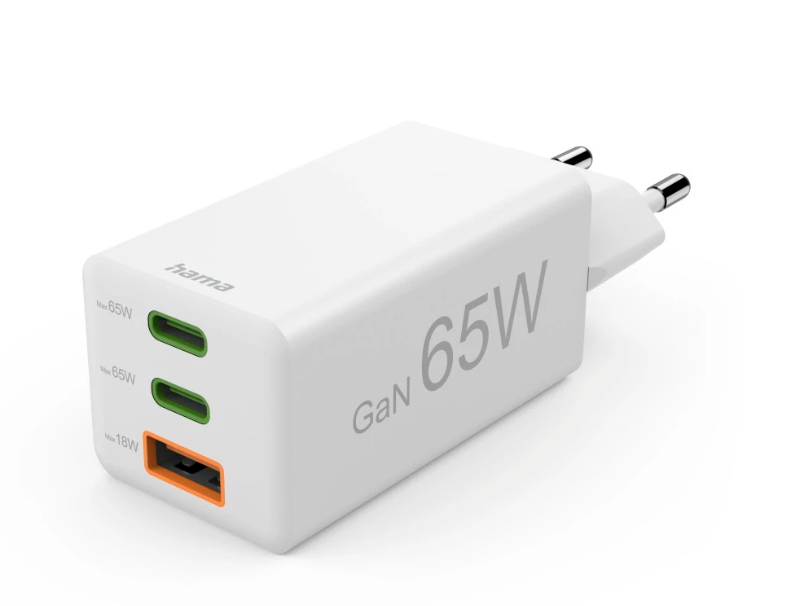 Hama 65W USB-C & USB-A Snellader - Wit