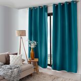 HomeMaison Gevoerd thermisch gordijn Eendblauw Polyester