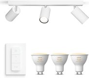 Philips Hue Idris Opbouwspot voor Badkamer (Wit) - 3 Lichtpunten - Warm tot Koelwit Licht - Incl. Hue Dimmer Switch