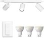 Philips Hue Idris Opbouwspot voor Badkamer (Wit) - 3 Lichtpunten - Warm tot Koelwit Licht - Incl. Hue Dimmer Switch