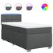 vidaXL Boxspringbed met matras, gris foncé, 120x200 cm, rembourré