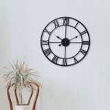Teesa Wandklok aluminium Ø60cm zwart