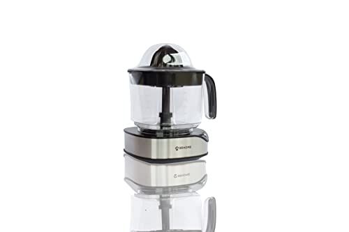 BEHOME Professionele elektrische citruspers 1,2 liter zwart en zilver met 2 kegels