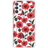 Samsung Galaxy A32 Fleurs de pavot Verstevigd hoesje met sublimatie bedrukking