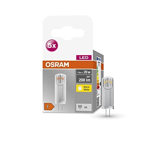 OSRAM Lamps OSRAM Ster PIN LED lamp, G4-basis helder glas ,Warm wit (2700K), 200 Lumen, substituut voor 20W-verlichtingsmiddel niet-dimbaar, 5-Pak