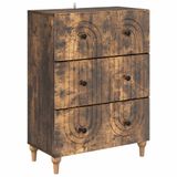vidaXL Ladekast Gerookt eiken 66 x 34,5 x 90 cm Bewerkt hout