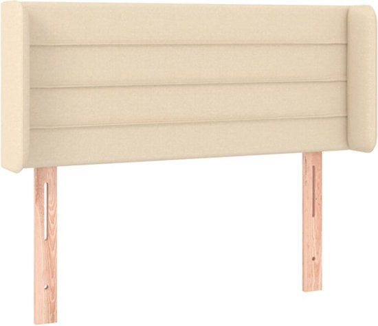 vidaXL Hoofdbord met randen 83x16x78/88 cm stof crèmekleurig