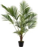 Kaemingk Grote kunstplant - Areca/goudpalm - H125 cm - in zwarte plastic pot