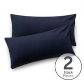 Blumtal - Set Van 2 Kussenslopen - Superzachte Premium Jersey Kussenhoes - 100% Katoen - 40 x 60 cm - Donkerblauw