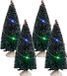 Feeric lights & Christmas Feeric Christmas Kerstdorp mini kerstboompjes - 4x st - 15 cm - verlicht - 20 gekleurde LED lampjes