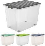Rotho Compact Opbergdoos 70L Grijs/Transparant