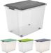 Rotho Compact Opbergdoos 70L Grijs/Transparant