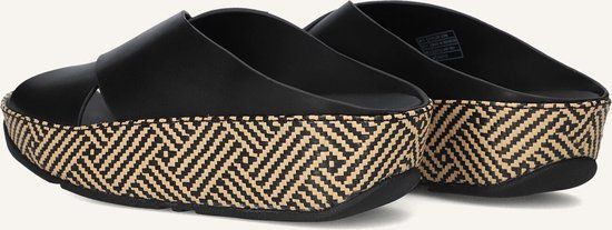 FitFlop Lulu Lux Cross Slide Slippers - Dames - Zwart - Maat 43