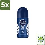 Nivea 5 x Cool Kick Men's Roll-on Deodorant - 48 Hours - 50 ml