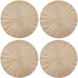 Mikasa Placemats, Set van 4 Stuks, Rond, Kunstleer, 38 CM, Goud