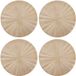 Mikasa Placemats, Set van 4 Stuks, Rond, Kunstleer, 38 CM, Goud
