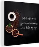 OneMillionCanvasses Canvas Schilderij Keuken - Dat de koffie maar sterk mag zijn - 50x50 cm