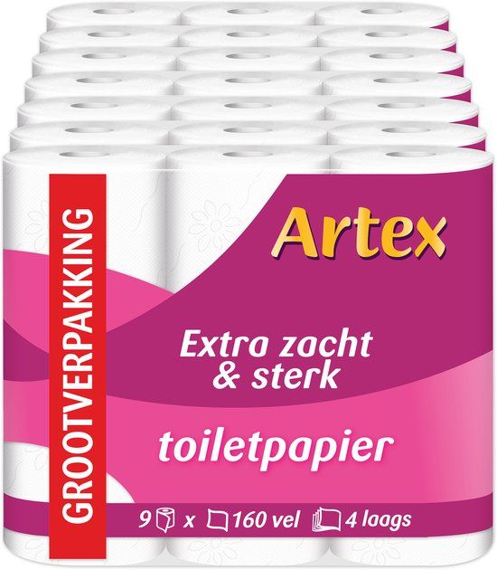 Artex Zacht & Sterk Toilet Paper - 4-laags - 63 Rolls (7x9)
