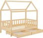 Juskys Kinderbed Marli - 90 x 200 cm - Houtkleur - Incl. bedlades