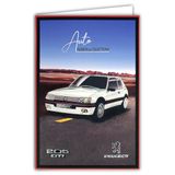 Kaart AUTO PASSION COLLECTIONS Kaart Peugeot 205 GTI Officiële licentie auto zilver glanzend - witte open kaart 23 x 17 cm - met witte envelop 12 x 17,5 cm - verjaardag vertrek pensioen