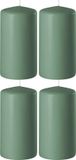 Enlightening Candles 4x bougies cylindriques vertes/bougies troncs 6 x 8 cm 27 heures de combustion - Bougies parfumées vertes
