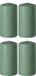 Enlightening Candles 4x bougies cylindriques vertes/bougies troncs 6 x 8 cm 27 heures de combustion - Bougies parfumées vertes