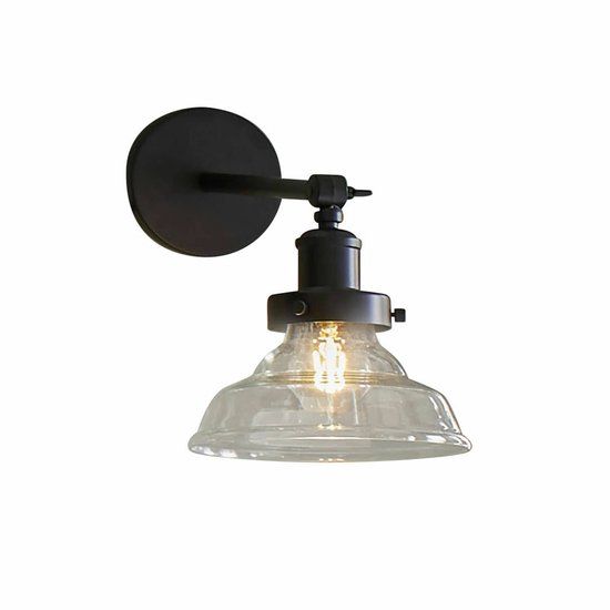 LOBERON Wandlamp Manel zwart/helder