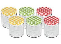 Tescoma 895112 - weckpot 200 ml, transparant/met kleurrijk deksel, 6 stuks