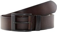 Tom Tailor - TTTHOMAS leren riem met vierkante gesp - Maat 105 - dark brown uni