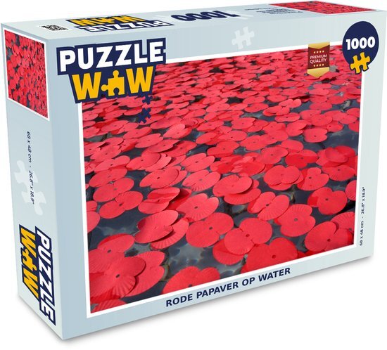 MuchoWow Puzzel Rode papaver op water - Legpuzzel - Puzzel 1000 stukjes volwassenen