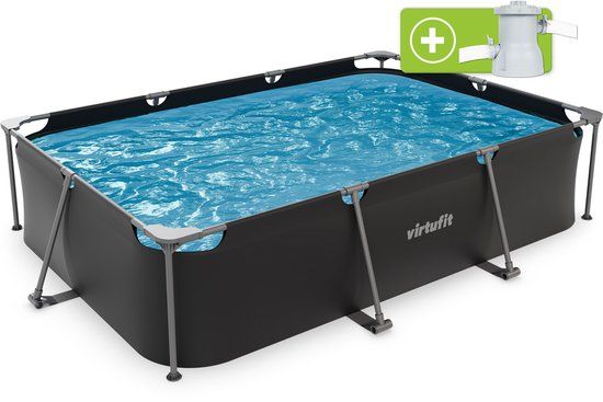 VirtuFit Rechthoekig Zwembad - 300 x 210 cm - Opzetzwembad - Inclusief Filterpomp