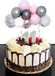 Ballon de confettis rose, gris et argent