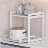 Étagère de micro-ondes avec étagères - Organisateur de cuisine - Organisation de cuisine - Conception réglable - 45 cm - Blanc