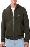 Lacoste Heren Hoodie met Rits - Katoenmix - Donkergroen - Maat XS