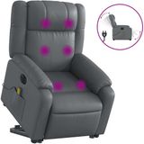 vidaXL Sta-op-massagestoel elektrisch kunstleer grijs