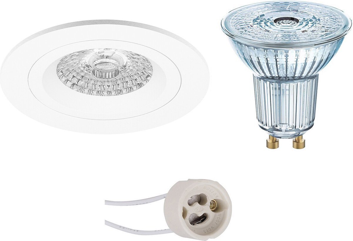 Qualu LED Spot Set - OSRAM Parathom PAR16 940 36D - Proma Rodos Pro - GU10 Fitting - Dimbaar - Inbouw Rond - Mat Wit - 3.7W - Natuurlijk Wit 4000K - Ø93mm