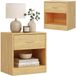 Merkloos Nachtkastje - set van 2 - met lade - 41x39x28 cm - lichtbruin