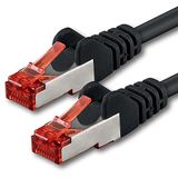 1x Cat6 1x 2m Ethernet kabel Cat 6 netwerkkabel patchkabel RJ45 SFTP - zwart