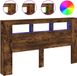 vidaXL Hoofdeinde met LED 180x18,5x103,5 cm bewerkt hout gerookt eiken